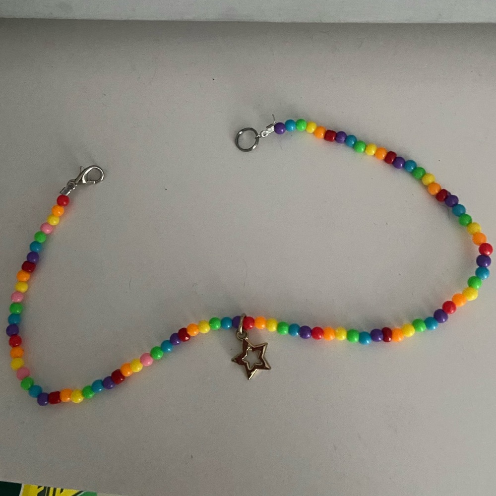 rainbow choker with star